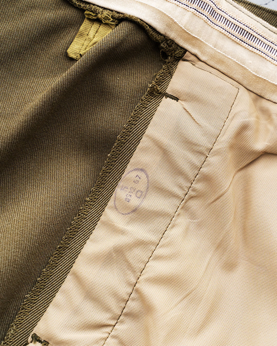 【DEADSTOCK】60s French Military Side Line Wool Trousers