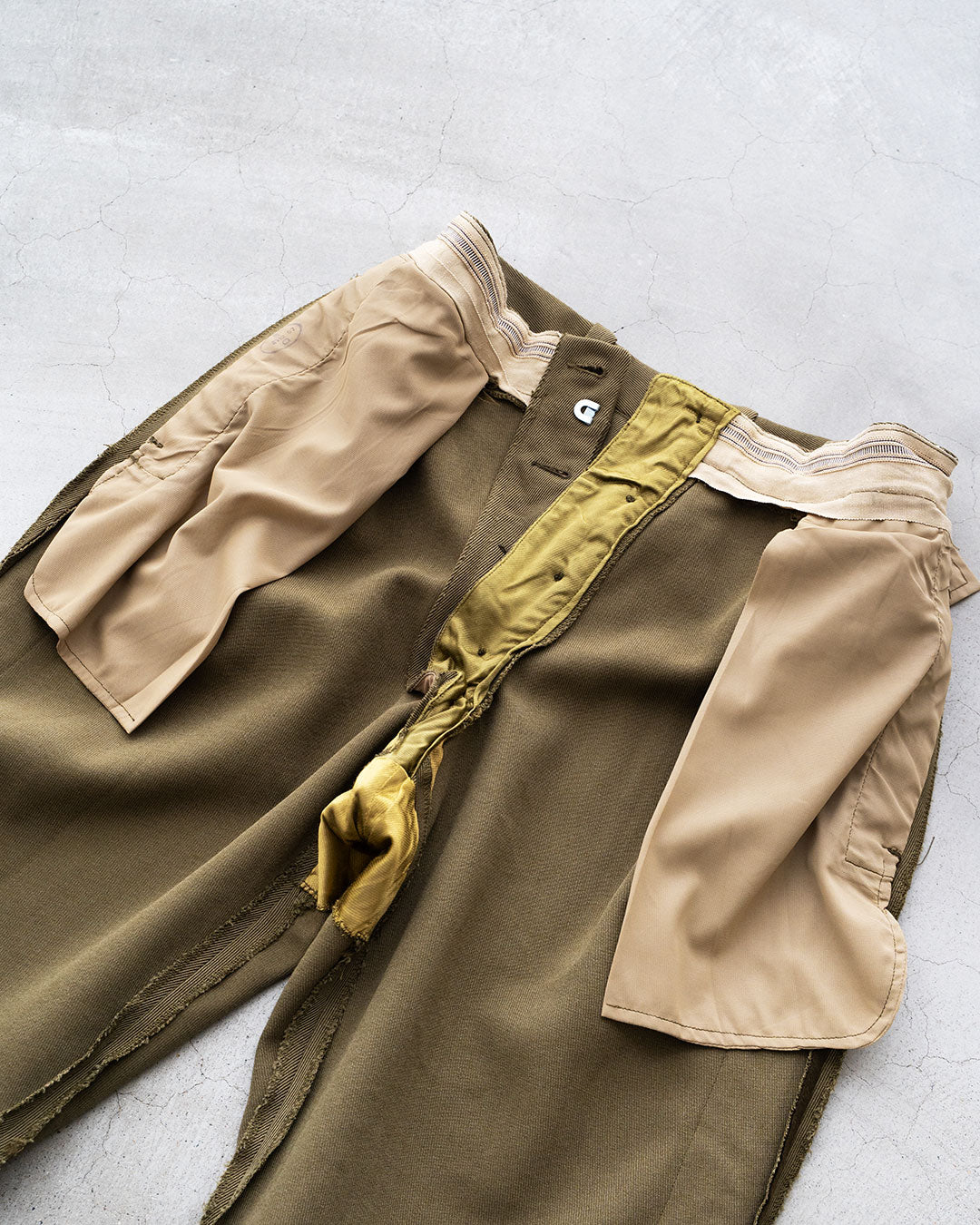 【DEADSTOCK】60s French Military Side Line Wool Trousers