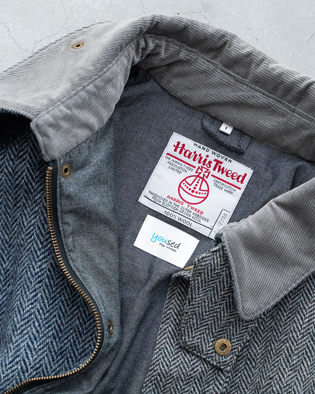 【Yoused】Old Harris Tweed Remake Jacket『Size1』③