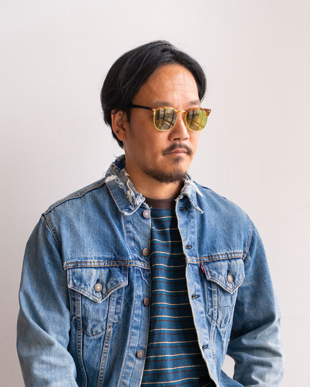 【VINTAGE】80s Browline glasses ”Made In Italy"