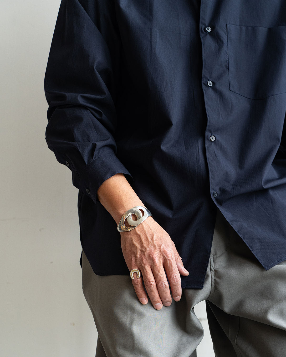 【VINTAGE】70-80s Mexican Silver Modern Art Bangle