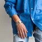 【VINTAGE】40-50s Vintage Mexican Silver Wide Bracelet "PARISINA"