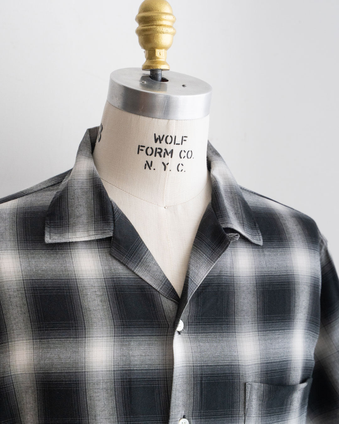 【A VONTADE】 Ombre Check Open Collar Short Sleeve Shirts