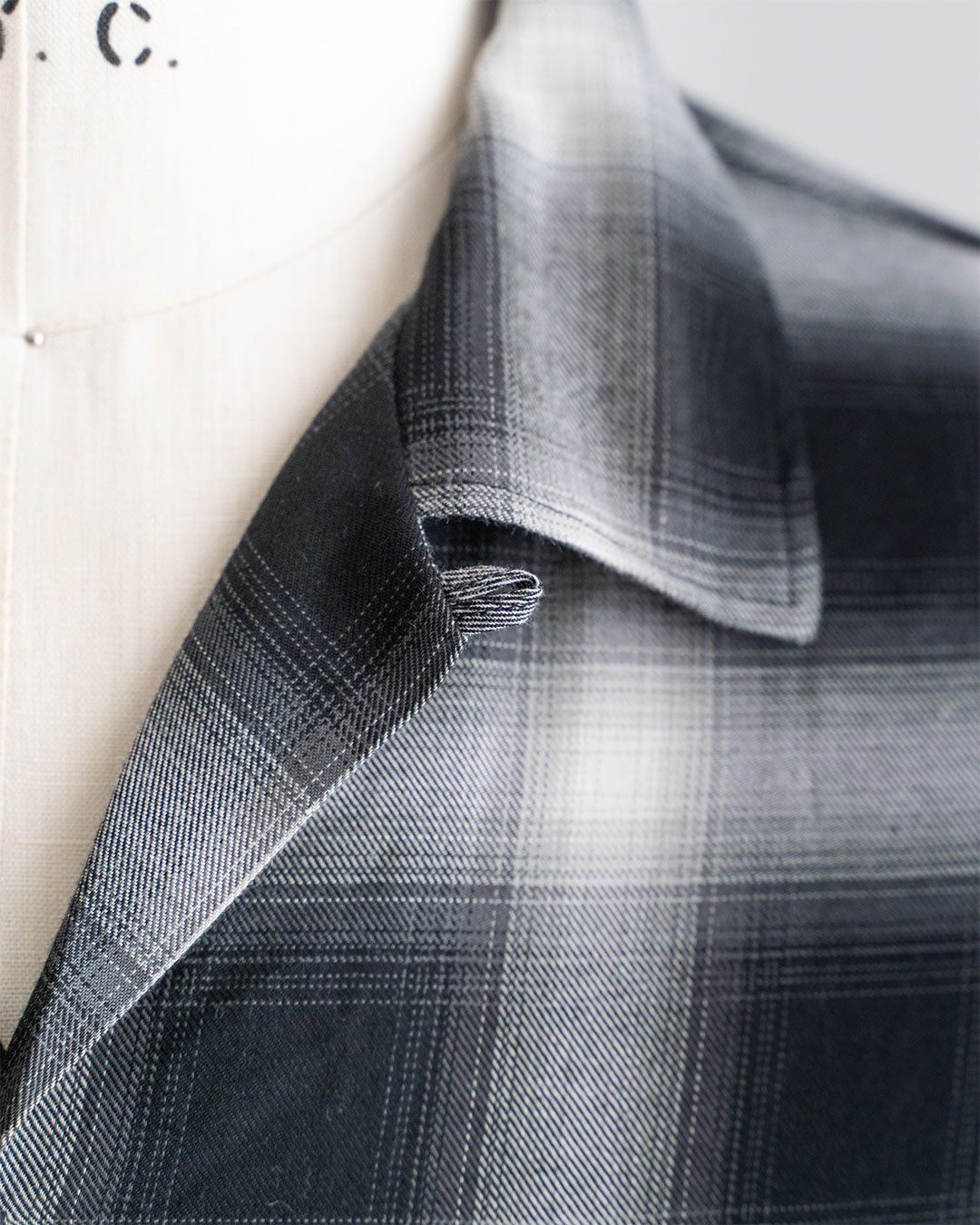 【A VONTADE】 Ombre Check Open Collar Short Sleeve Shirts