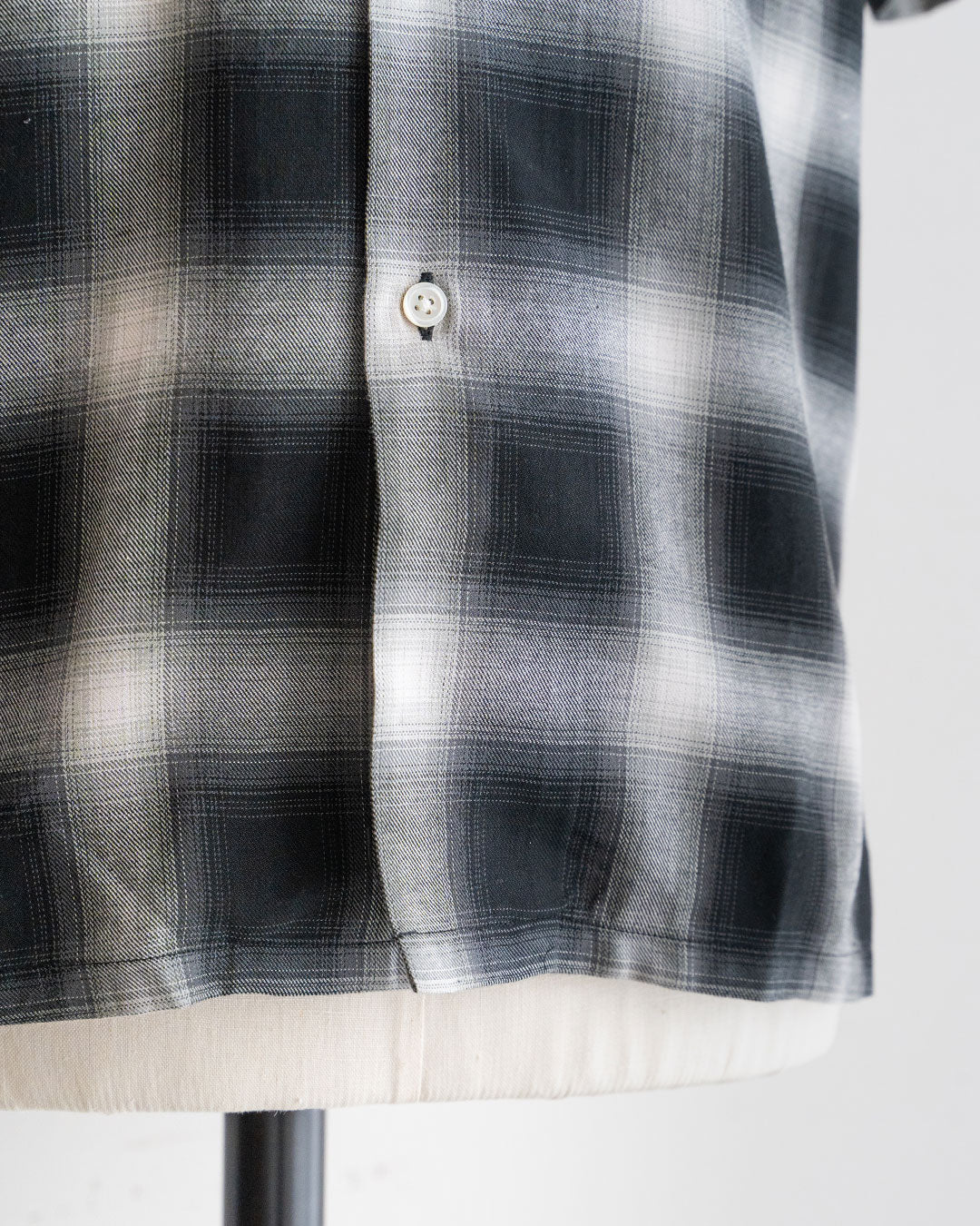 【A VONTADE】 Ombre Check Open Collar Short Sleeve Shirts