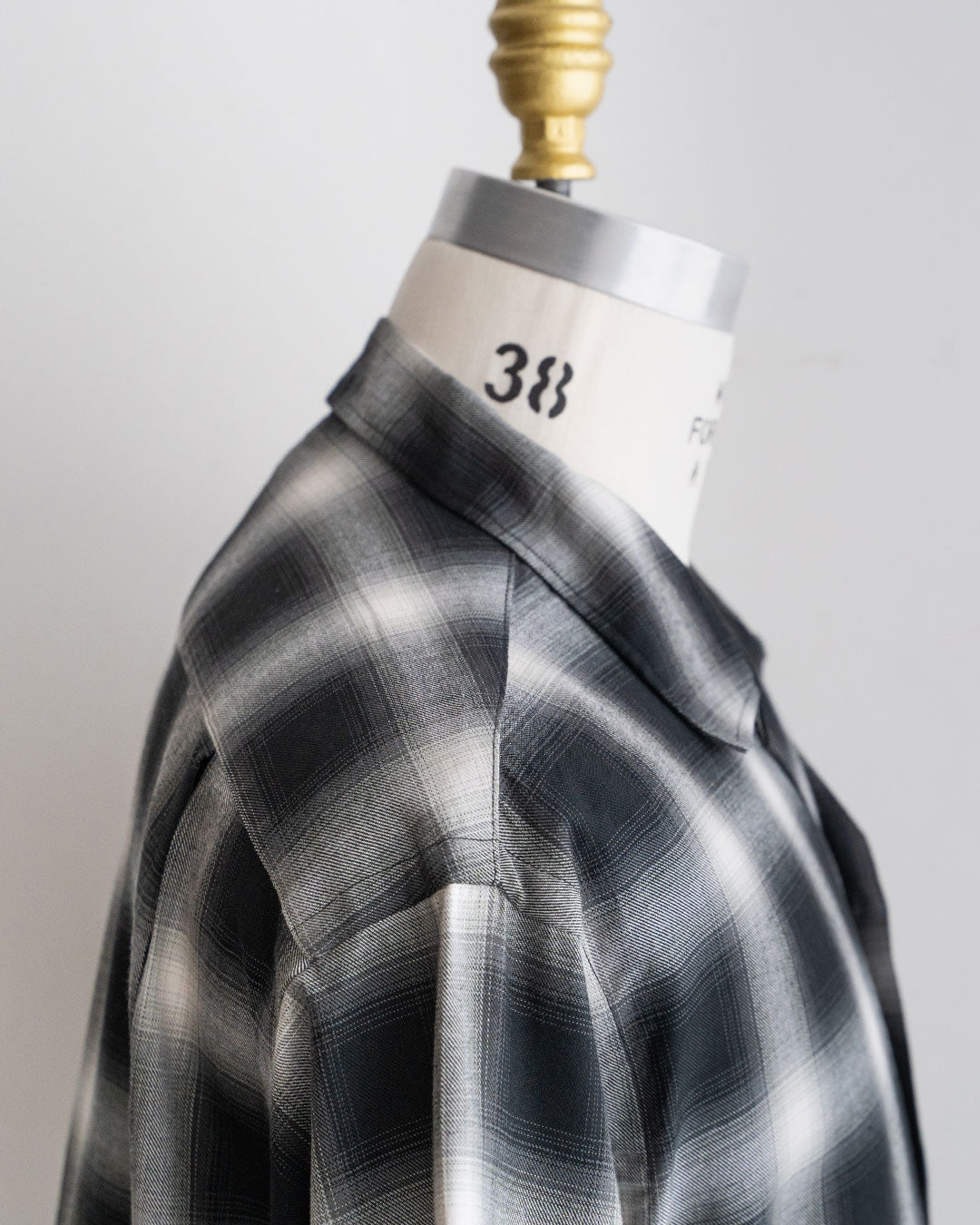 【A VONTADE】 Ombre Check Open Collar Short Sleeve Shirts