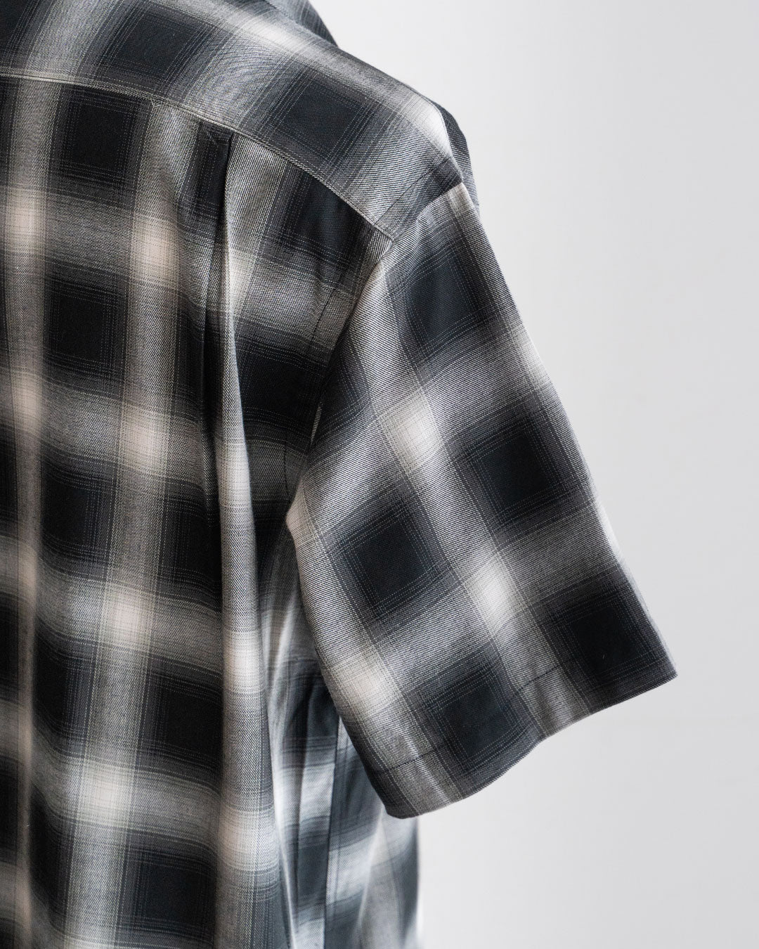 【A VONTADE】 Ombre Check Open Collar Short Sleeve Shirts