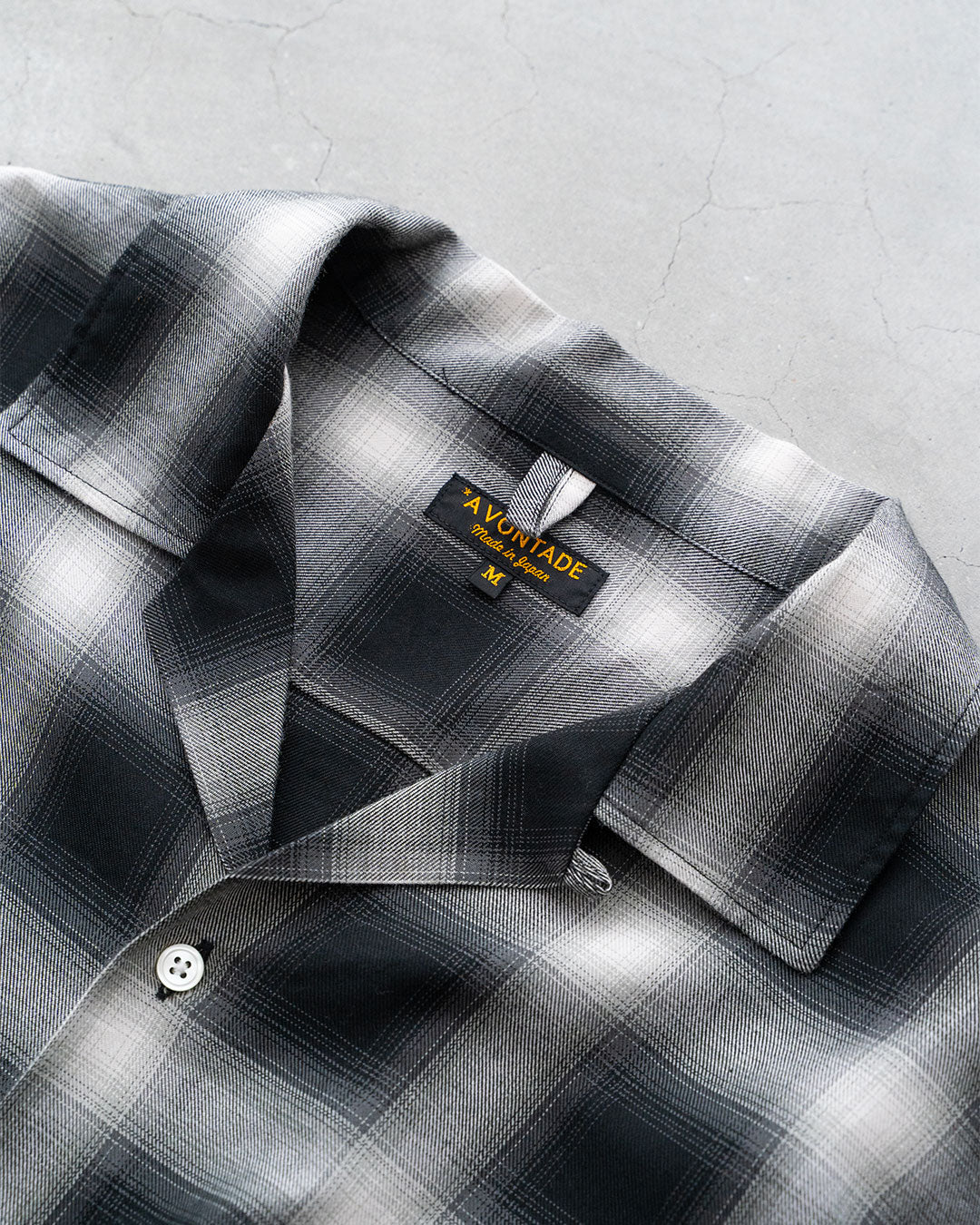 【A VONTADE】 Ombre Check Open Collar Short Sleeve Shirts