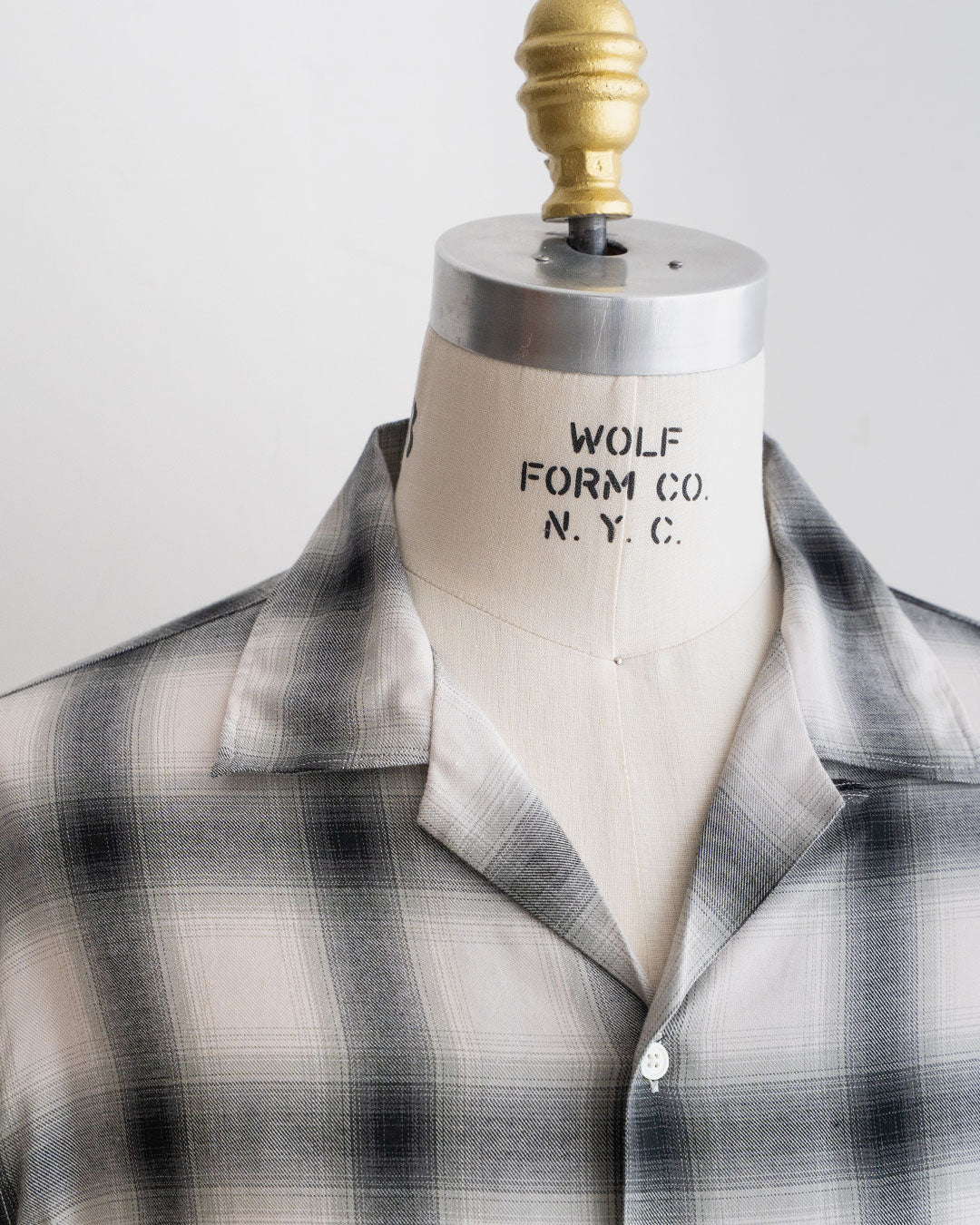【A VONTADE】 Ombre Check Open Collar Short Sleeve Shirts