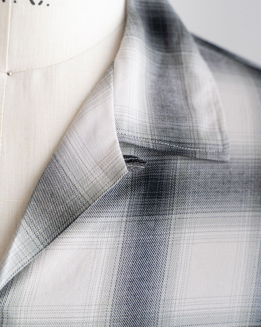 【A VONTADE】 Ombre Check Open Collar Short Sleeve Shirts