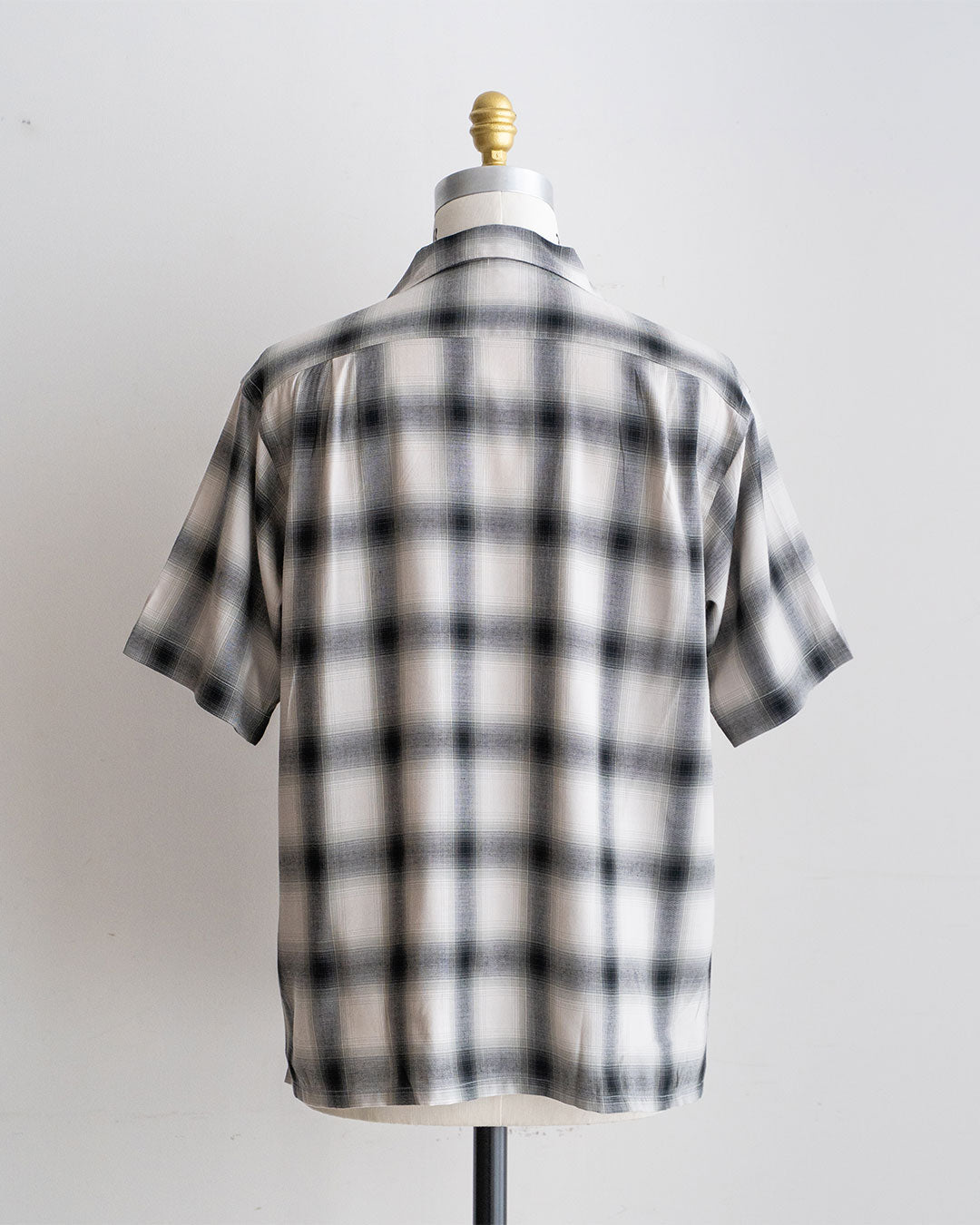 【A VONTADE】 Ombre Check Open Collar Short Sleeve Shirts
