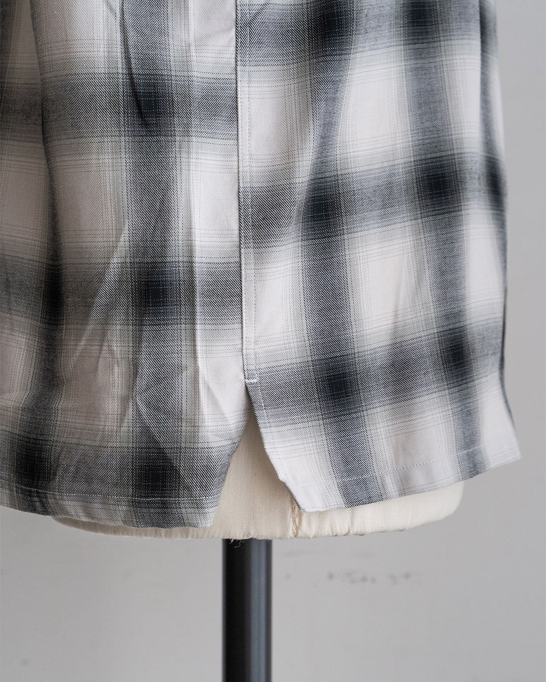 【A VONTADE】 Ombre Check Open Collar Short Sleeve Shirts