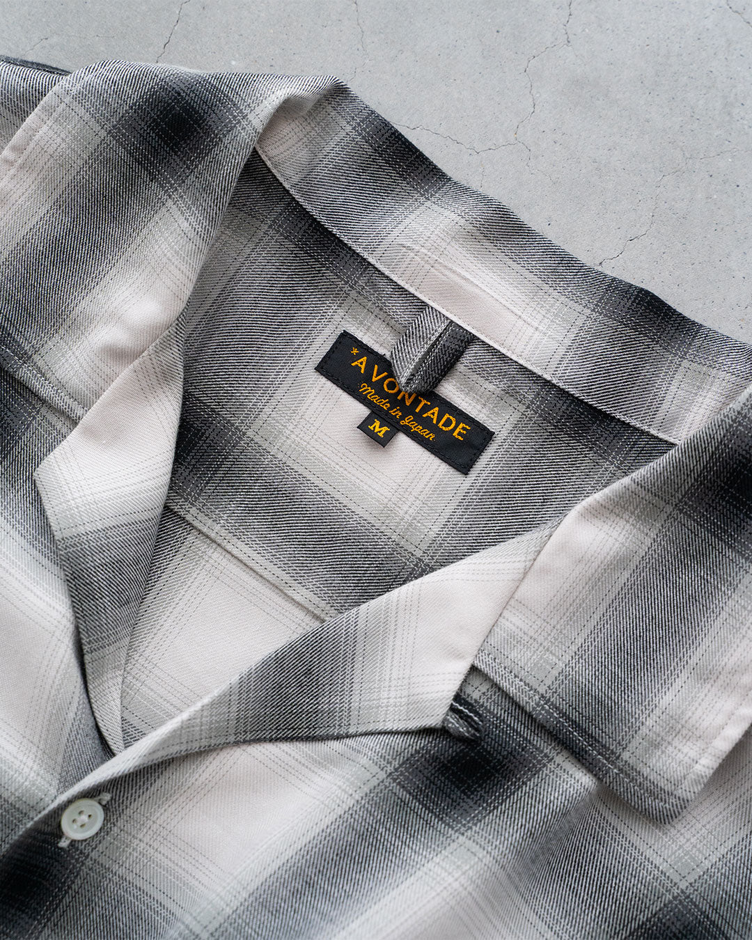 【A VONTADE】 Ombre Check Open Collar Short Sleeve Shirts