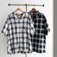 【A VONTADE】 Ombre Check Open Collar Short Sleeve Shirts