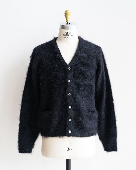 【Authentic Reproduction Products】Premium Classic Mohair Cardigan W/Pocket『Abstract Black』