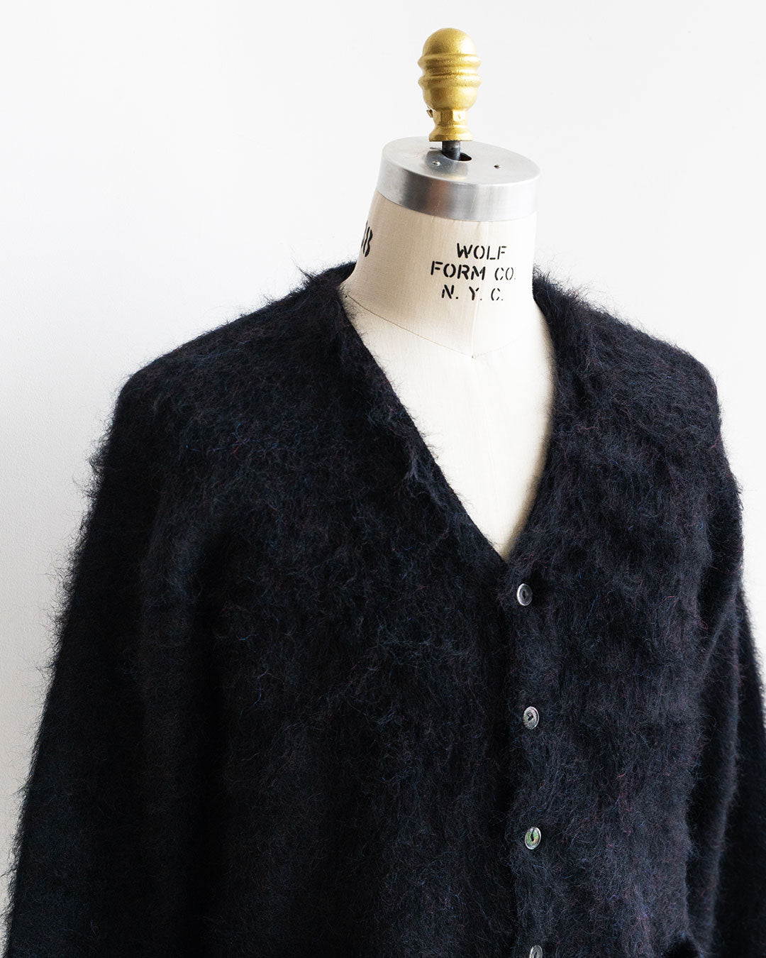 【Authentic Reproduction Products】Premium Classic Mohair Cardigan W/Pocket『Abstract Black』
