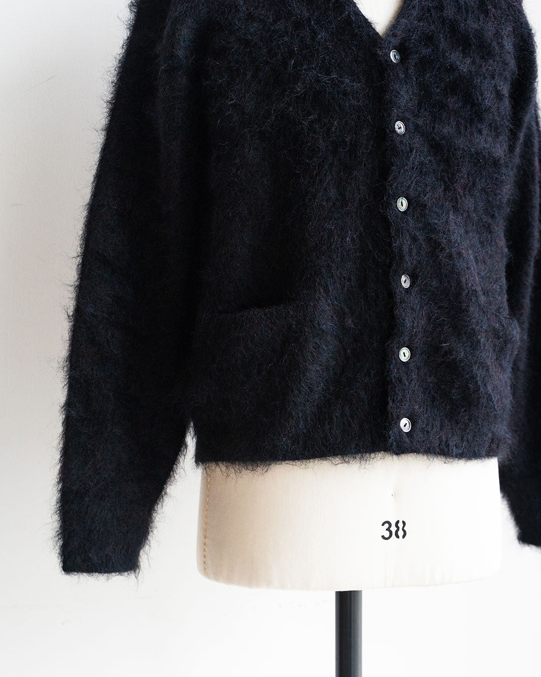 【Authentic Reproduction Products】Premium Classic Mohair Cardigan W/Pocket『Abstract Black』