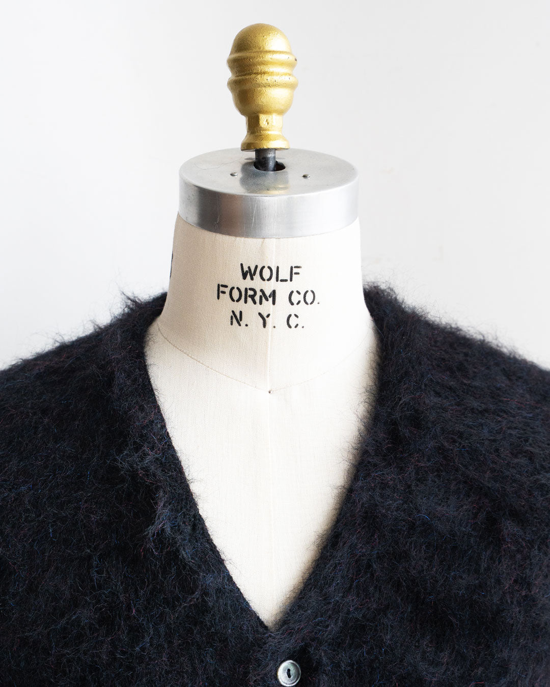 【Authentic Reproduction Products】Premium Classic Mohair Cardigan W/Pocket『Abstract Black』