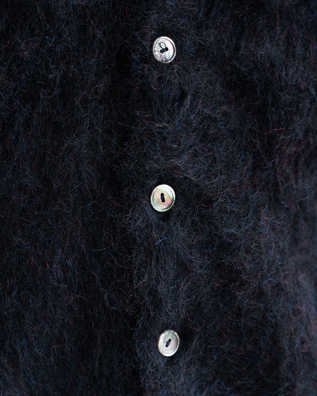 【Authentic Reproduction Products】Premium Classic Mohair Cardigan W/Pocket『Abstract Black』