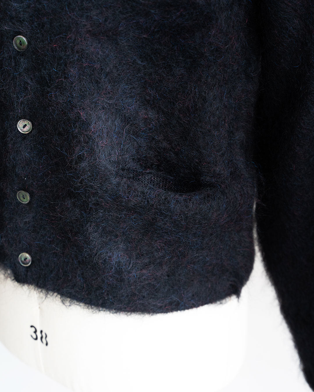【Authentic Reproduction Products】Premium Classic Mohair Cardigan W/Pocket『Abstract Black』