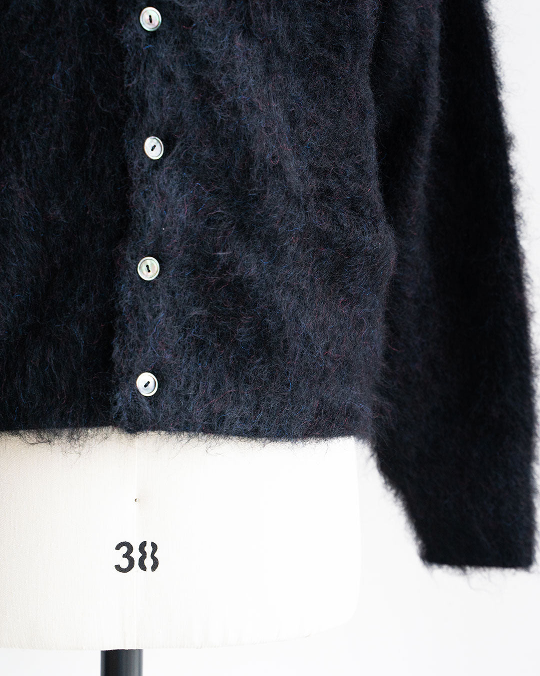 【Authentic Reproduction Products】Premium Classic Mohair Cardigan W/Pocket『Abstract Black』