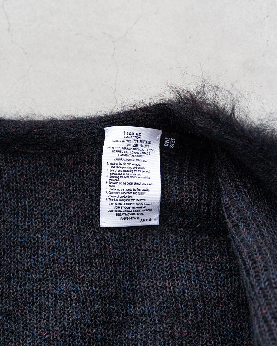 【Authentic Reproduction Products】Premium Classic Mohair Cardigan W/Pocket『Abstract Black』