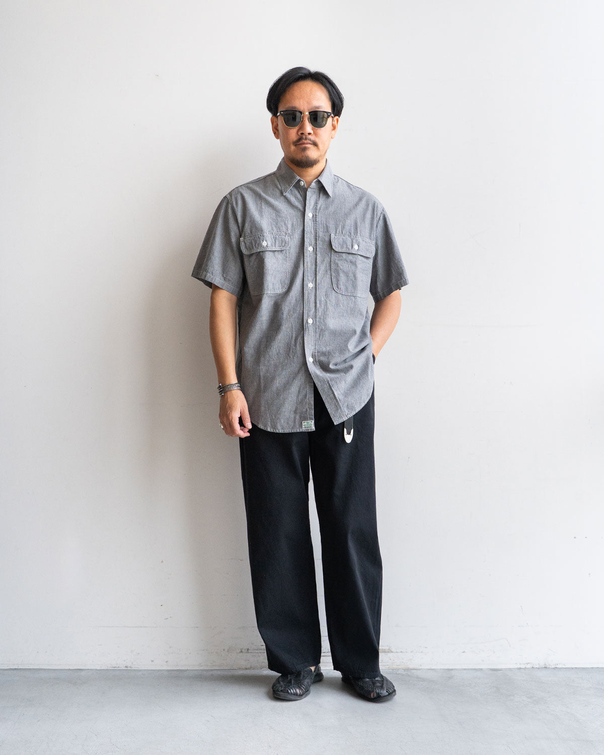 【orslow】Chambray Short Sleeve Work Shirt