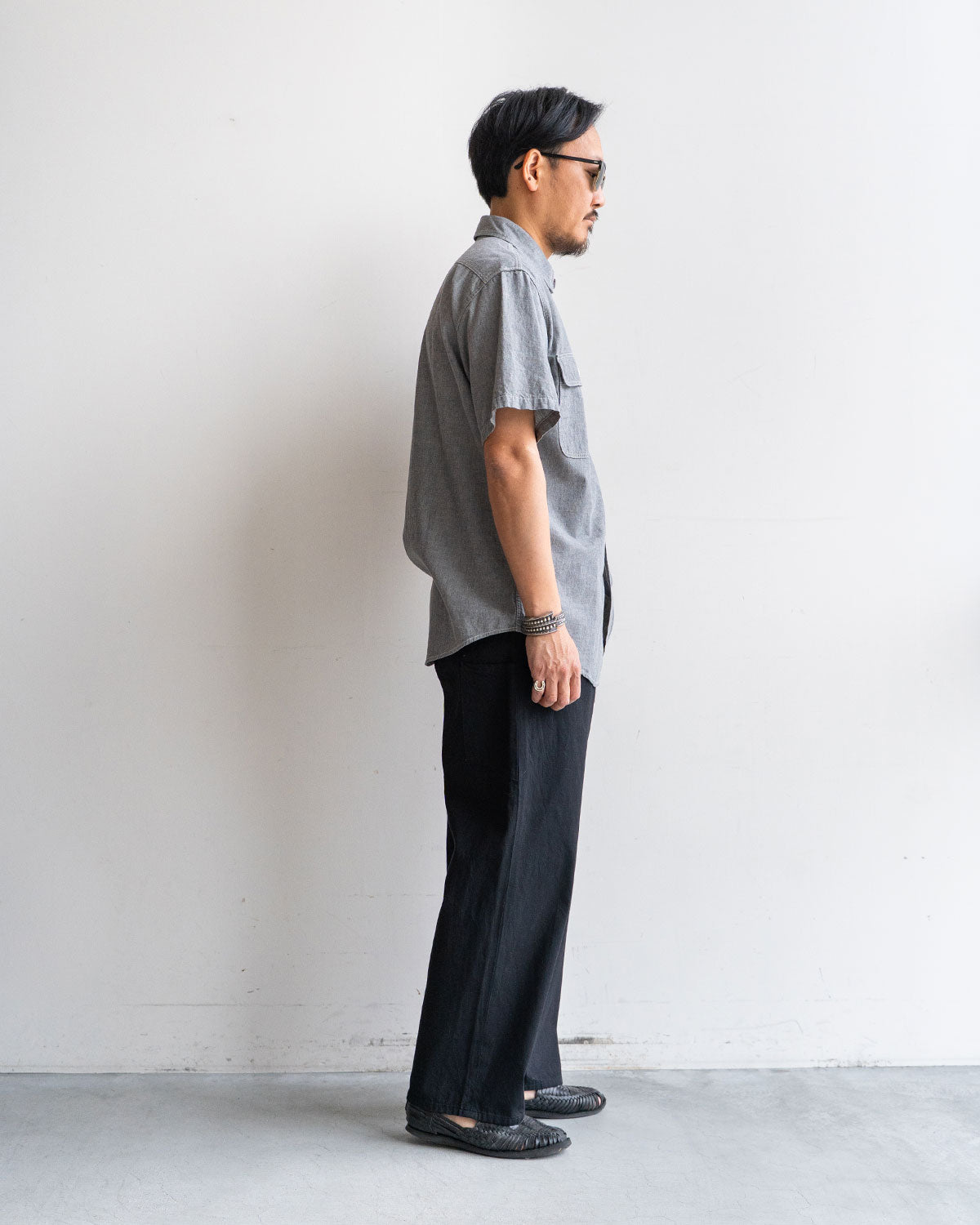 【orslow】Chambray Short Sleeve Work Shirt
