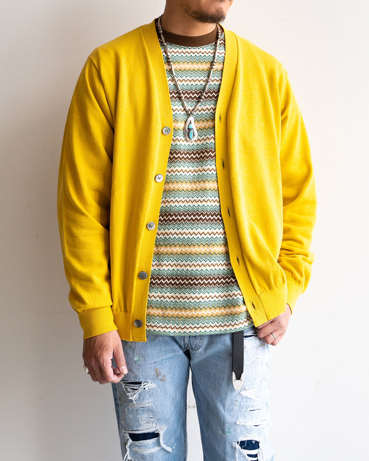 【Yonetomi】 High Twist Cotton Knit Cardigan