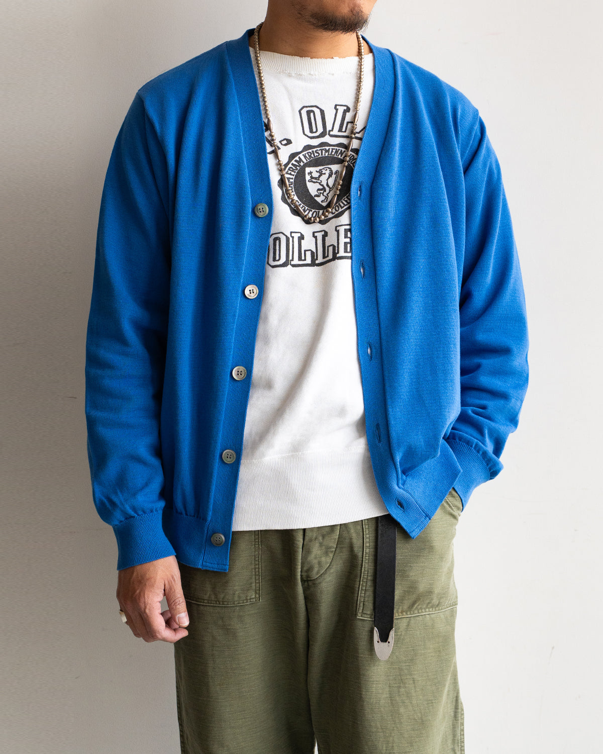 【Yonetomi】 High Twist Cotton Knit Cardigan