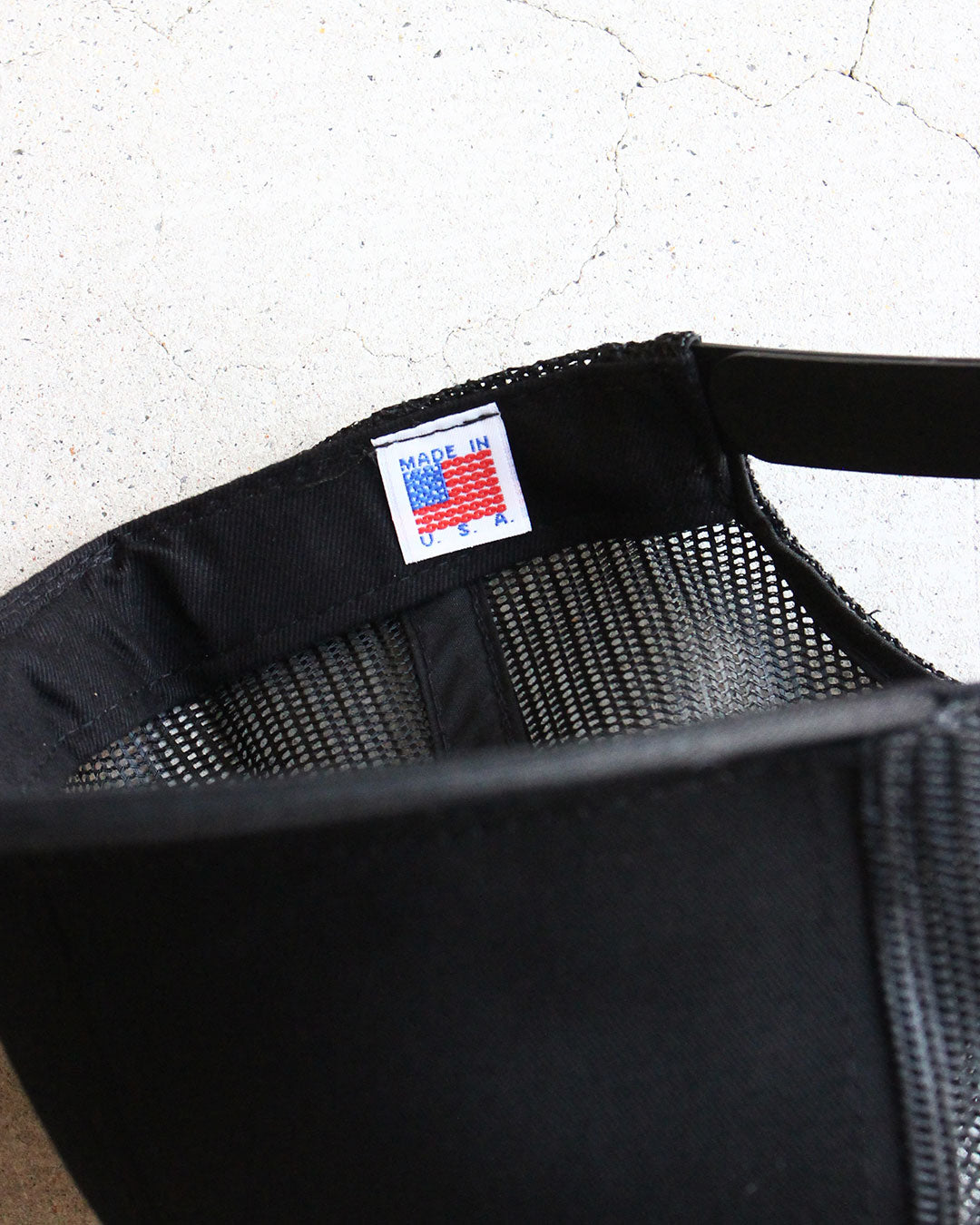 【DEADSTOCK】90s All Black Mesh Cap 『Made In USA』
