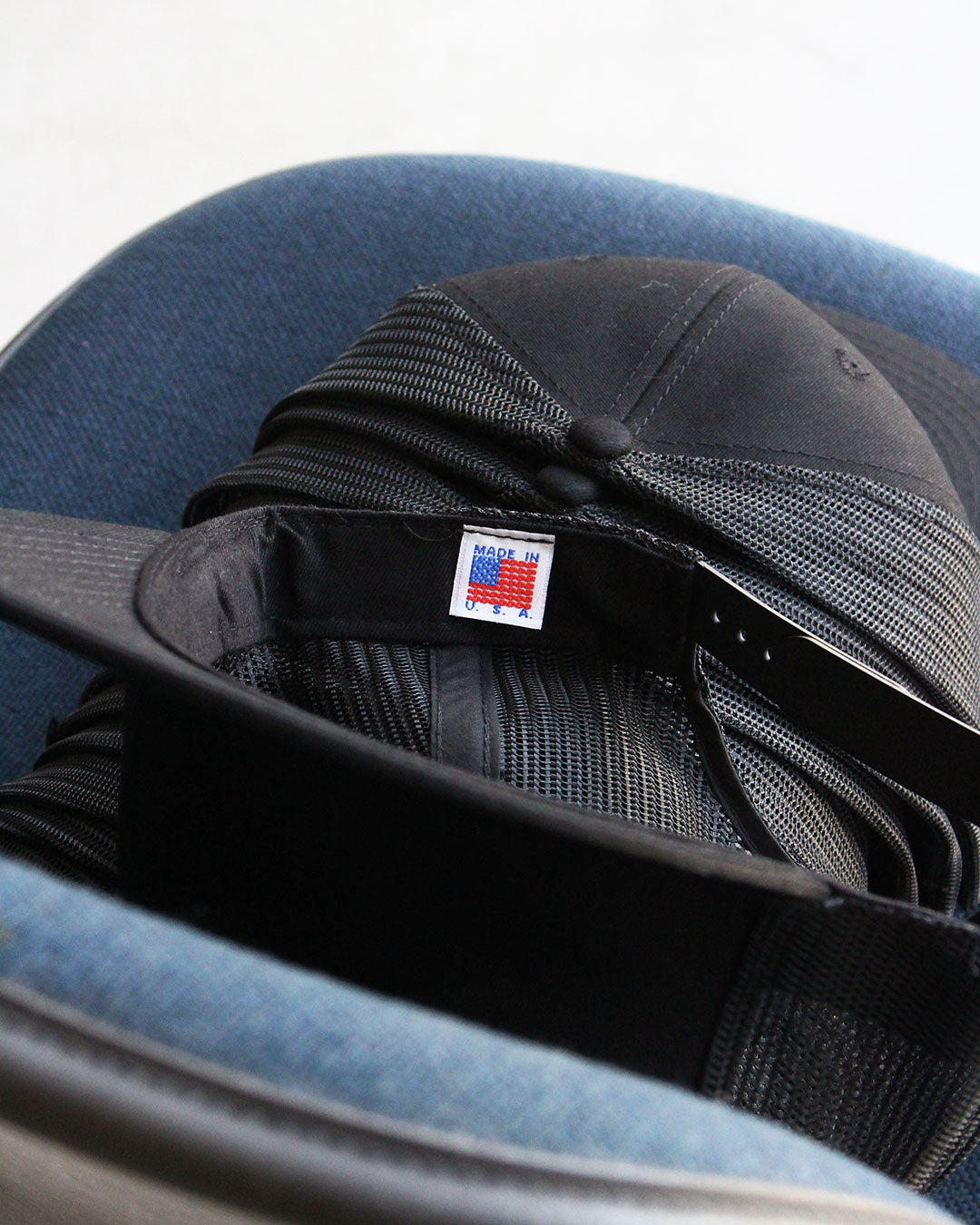 【DEADSTOCK】90s All Black Mesh Cap 『Made In USA』