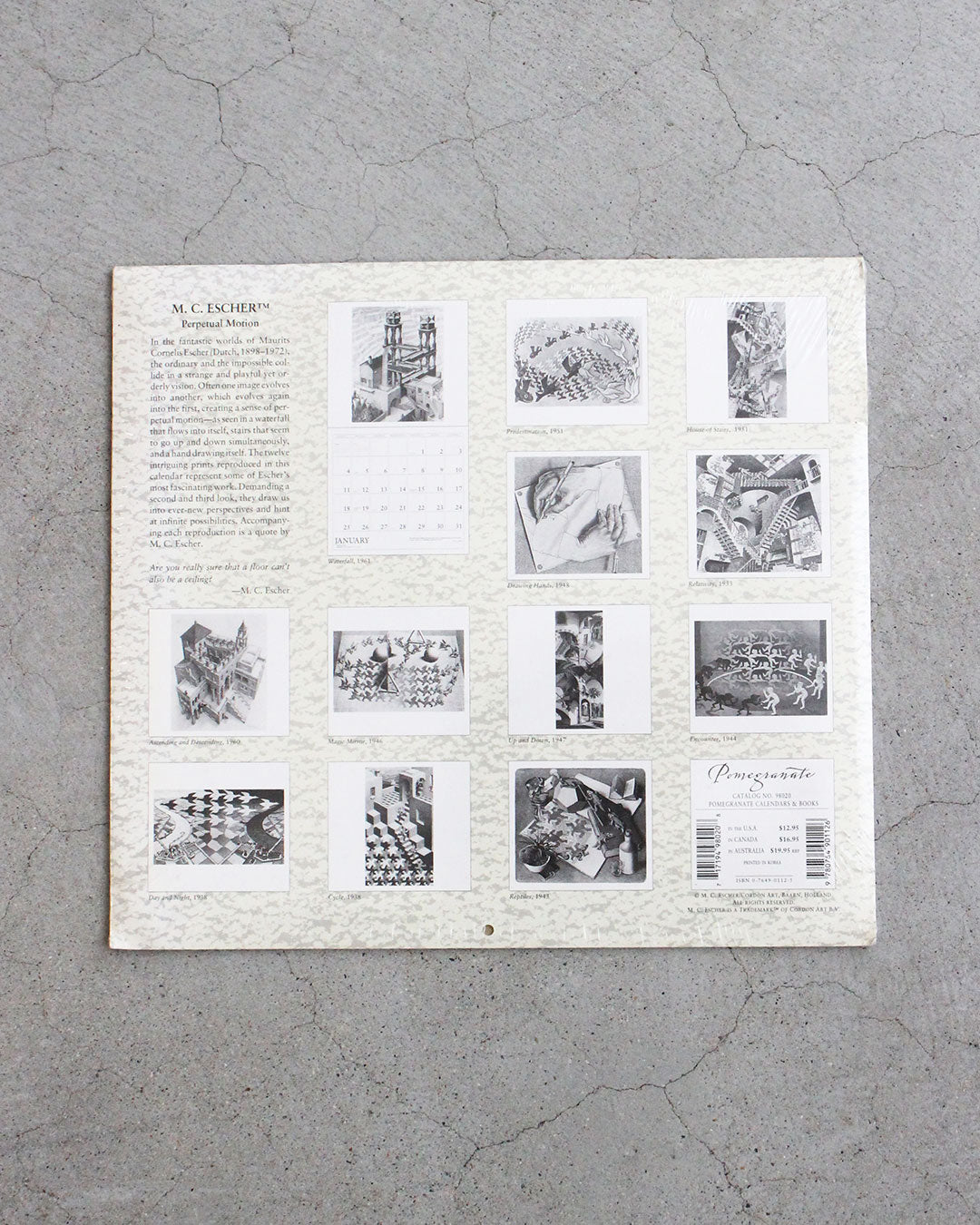 【DEADSTOCK】90s M.C. ESCHER “Perpetual Motion” 1998 Calendar