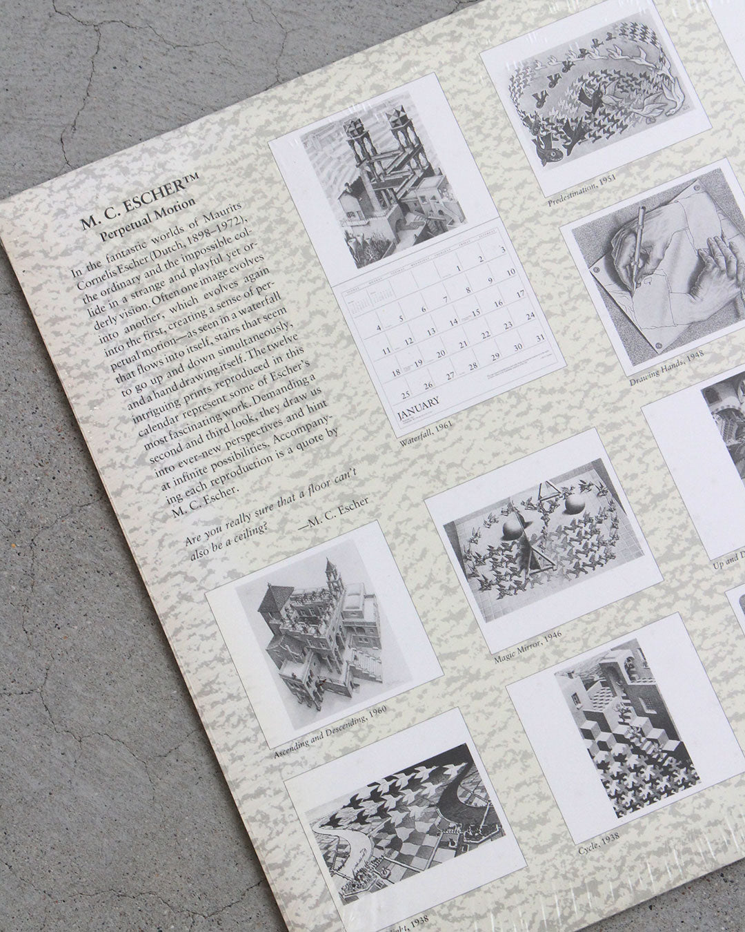 【DEADSTOCK】90s M.C. ESCHER “Perpetual Motion” 1998 Calendar