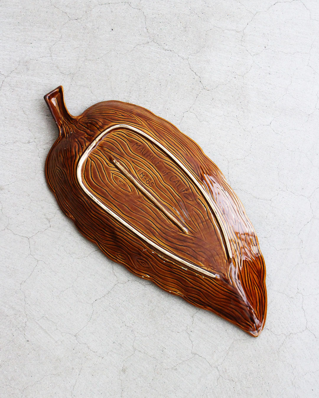 【VINTAGE】60s Mid Century Marble Leaf Tray (Maurice Of Calif) 『Made In USA』