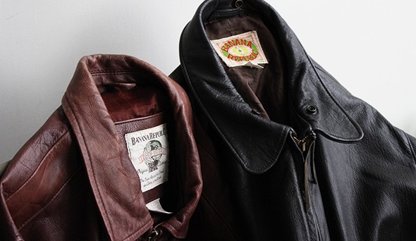 VINTAGE】80s BANANA REPUBLIC Leather Jacket.作り込みの