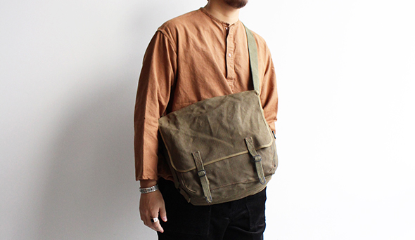 【DEADSTOCK】50s French Army Linen Canvas Bag.使い勝手