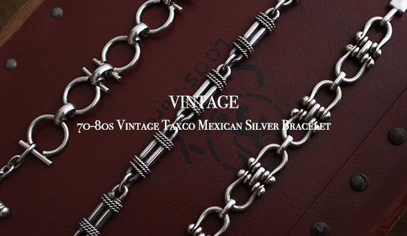 【VINTAGE】70-80s Vintage Taxco Mexican Silver Bracelet .厳選し