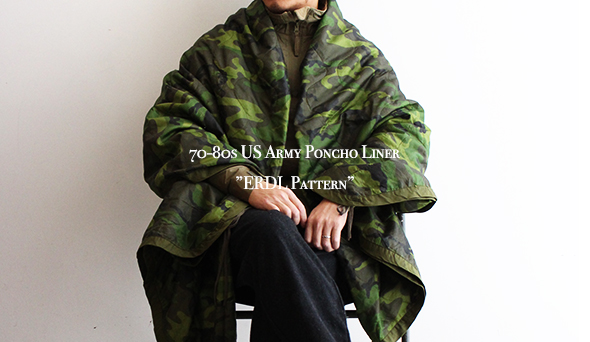 【VINTAGE】70-80s US Army Poncho Liner ”ERDL Pattern”希少な 