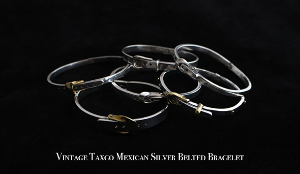 VINTAGE】Vintage Taxco Mexican Silver Belted Bracelet.新たに上品な