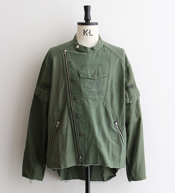 OLD PARK / オールドパーク】Oversized Riders Shirts ”Military